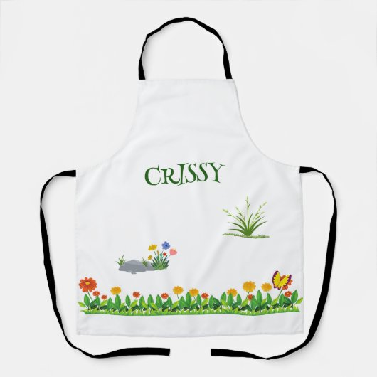 Aangepaste Naam Tuin Schort (Voorkant)
