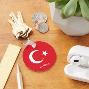 Aangepaste naam Turkije Vlag Sleutelhanger