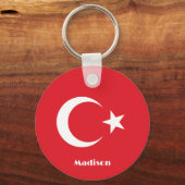 Aangepaste naam Turkije Vlag Sleutelhanger (Voorkant)