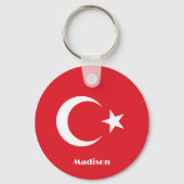 Aangepaste naam Turkije Vlag Sleutelhanger (Achterkant)