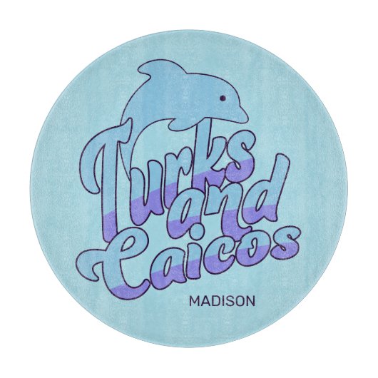 Aangepaste naam Turks- en Caicoseilanden Dolfijn Snijplank (Voorkant)