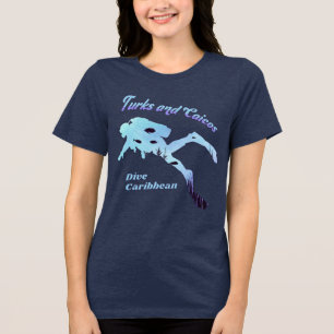 Aangepaste naam Turks- en Caicoseilanden duiken Tri-Blend Shirt