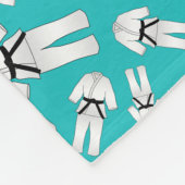 Aangepaste naam turquoise karate patroon fleece deken (Hoek)