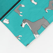 Aangepaste naam turquoise Miniature Schnauzer dogs Fleece Deken (Hoek)
