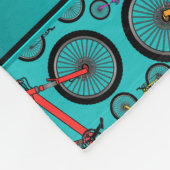 Aangepaste naam turquoise mountainbikes fleece deken (Hoek)