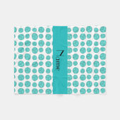 Aangepaste naam turquoise volleyball patroon fleece deken (Voorkant (Horizontaal))