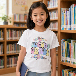 Aangepaste naam tweede klas leren en groeien t-shirt