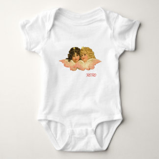 Aangepaste naam tweeling engel one piece baby body romper