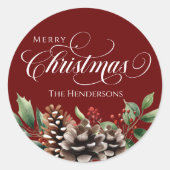 Aangepaste naam Typografie Kerst sticker (Voorkant)