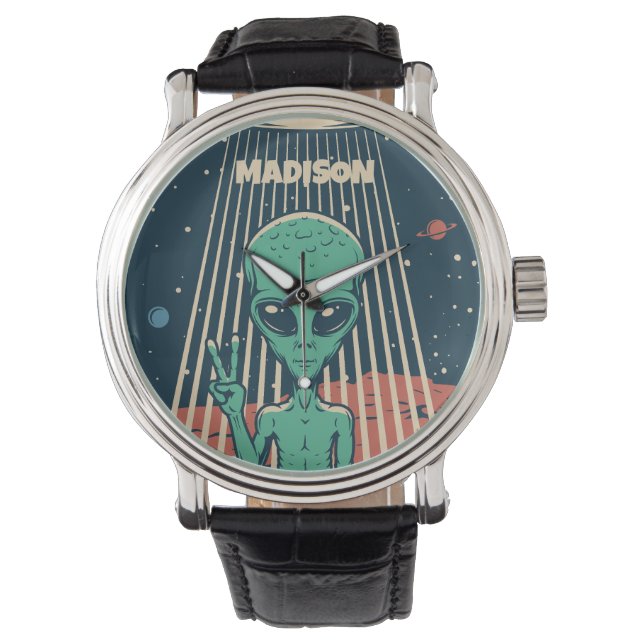 Aangepaste naam UFO Alien Horloge (Voorkant)