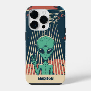 Aangepaste naam UFO Alien iPhone 14 Plus Hoesje
