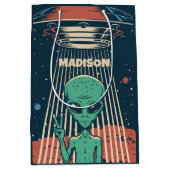 Aangepaste naam UFO Alien Medium Cadeauzakje (Voorkant)