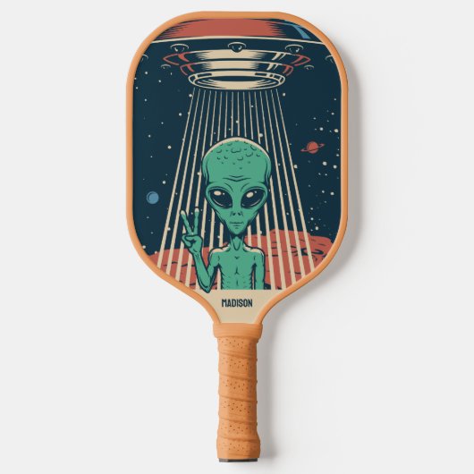 Aangepaste naam UFO Alien Pickleball Paddle (Voorkant)