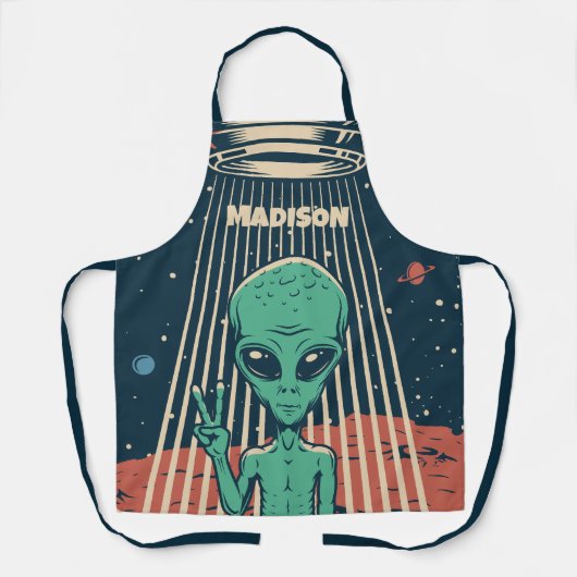 Aangepaste naam UFO Alien Schort (Voorkant)