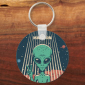 Aangepaste naam UFO Alien Sleutelhanger (Voorkant)