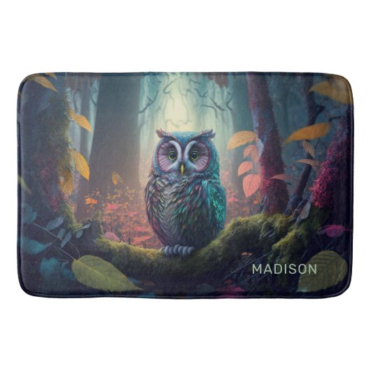 Aangepaste naam Uil Forest Badmat (Voorkant)