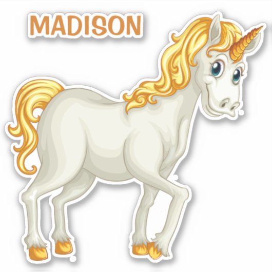Aangepaste naam UNICORN sticker (Voorkant)