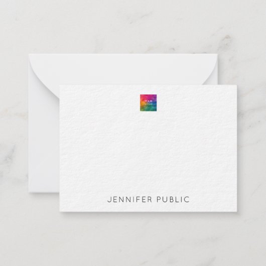 Aangepaste naam Upload hier uw eigen bedrijf Logo Notitiekaartje (Achterkant)