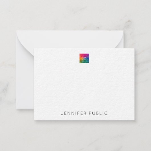 Aangepaste naam Upload hier uw eigen bedrijf Logo Notitiekaartje (Voorkant)