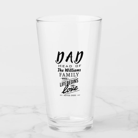 Aangepaste naam Vader Hoofd van de Familie Liefde  Glas (Voorkant)