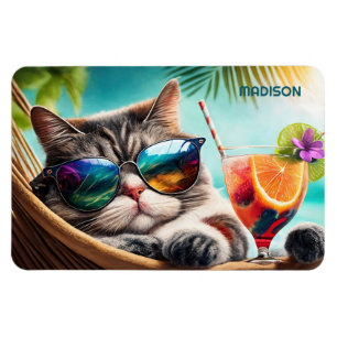Aangepaste naam Vakantie Cat Magneet