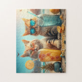 Aangepaste Naam Vakantie Kat Legpuzzel (Verticaal)