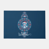 Aangepaste Naam Vakantie Kawaii Beer Siermandala Deurmat (Voorkant)