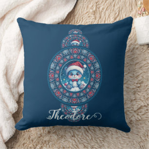 Aangepaste Naam Vakantie Kawaii Beer Siermandala Kussen