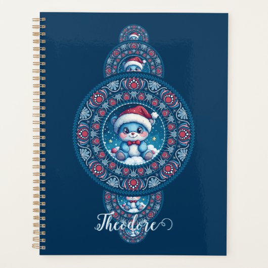Aangepaste Naam Vakantie Kawaii Beer Siermandala Planner (Voorkant)