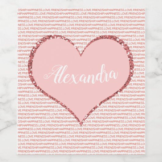 Aangepaste naam Valentijnsdag Wijn Etiket (Enkel label)