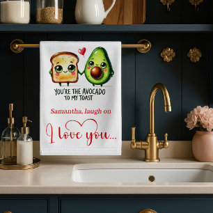 Aangepaste naam valentijnskeukenhanddoek grappig e theedoek