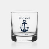 Aangepaste naam van boot anker whiskey glas (Voorkant)