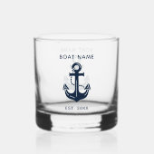 Aangepaste naam van boot anker whiskey glas (Achterkant)