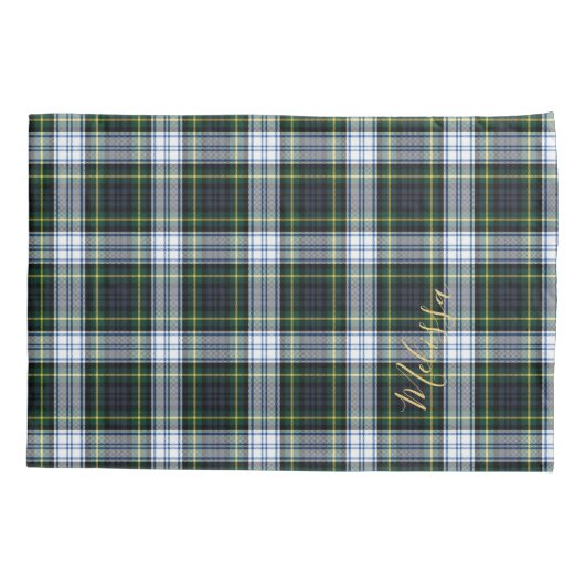 Aangepaste naam van Clan Gordon Tartan Kussensloop (Achterkant-Links)