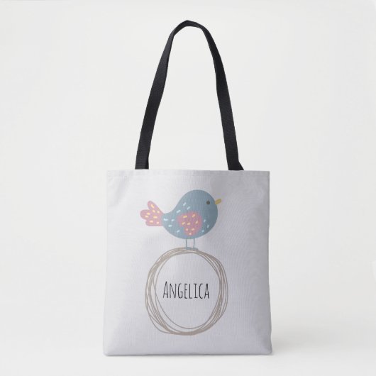 Aangepaste naam van Cute Bird Draagtas (Voorkant)