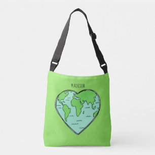 Aangepaste naam van de Aarde-liefde en kleurentass Crossbody Tas