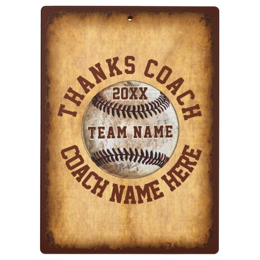 Aangepaste naam van de Baseball Coach Clipboard Pl Klembord (Achterkant)