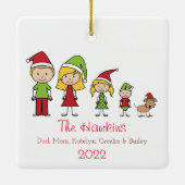 Aangepaste naam van de klinkende familie keramisch ornament (Achterkant)