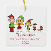 Aangepaste naam van de klinkende familie keramisch ornament (Voorkant)