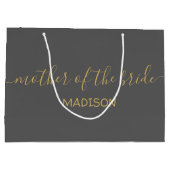 Aangepaste naam van de moeder van de bruid Gouden  Groot Cadeauzakje (Achterkant)