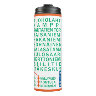 Aangepaste naam van Helsinki Metro Stations tumble Thermosbeker