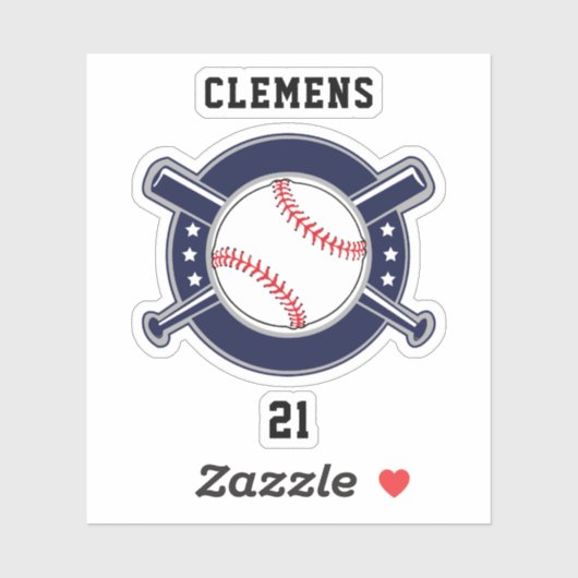 Aangepaste naam van het Baseball-softbalteam Sticker (Vel)