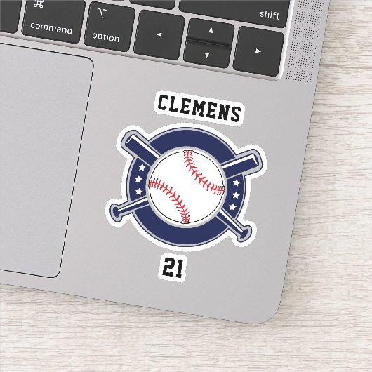 Aangepaste naam van het Baseball-softbalteam Sticker (Detail)