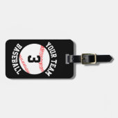 Aangepaste naam van het Baseball-team, afspeelnumm Bagagelabel (Voorkant horizontaal)