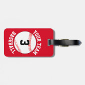 Aangepaste naam van het Baseball-team, afspeelnumm Bagagelabel (Achterkant horizontaal)