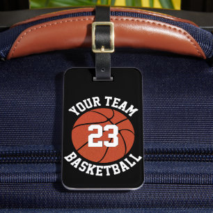 Aangepaste naam van het Basketbalteam, afspeelnumm Bagagelabel