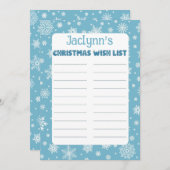 Aangepaste Naam van het Kind Kerstbrief aan de Ker Kaart (Voorkant / Achterkant)