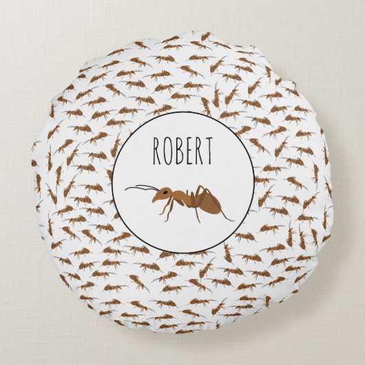 Aangepaste naam van het patroon bevestigen Kinder Rond Kussen (Achterkant)