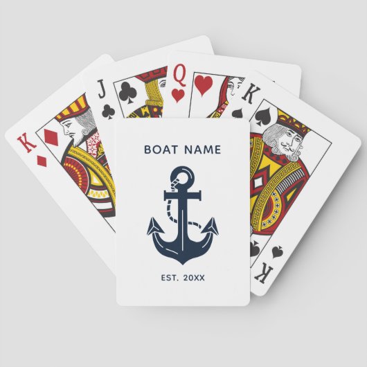 Aangepaste naam van het zeilbootanker pokerkaarten (Achterkant)