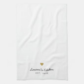 Aangepaste naam van modern Gold Heart Theedoek (Verticaal)